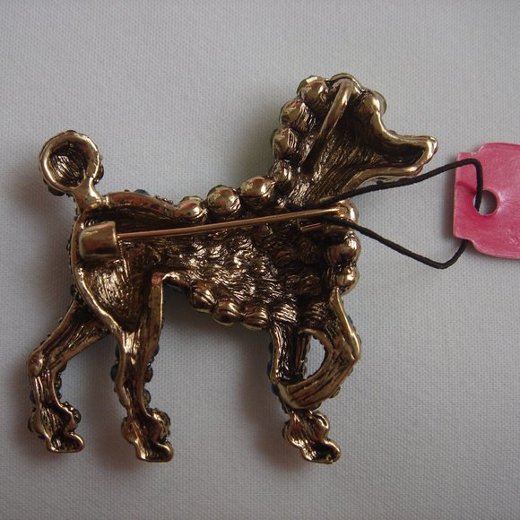 NWT FRENCH POODLE DOG RHINESTONES BROOCH main image 6
